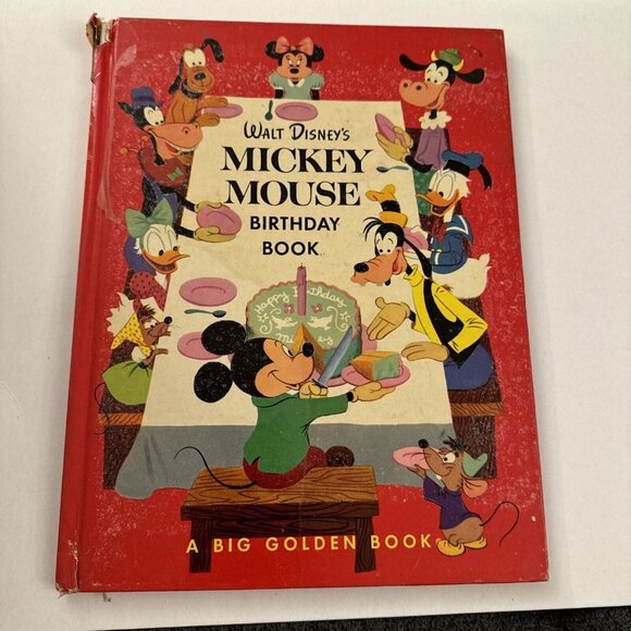 Vintage 1953 Walt Disney Mickey Mouse Birthday Book Golden C37 - Picture 1 of 9